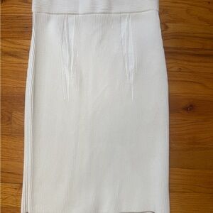 Alexander Wang White Ribbed Pencil Bodycon Skirt - Small